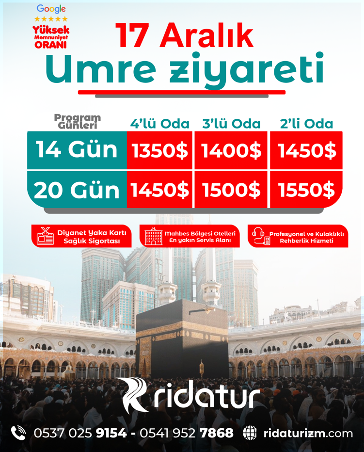 17 Aralık Umre Ziyareti